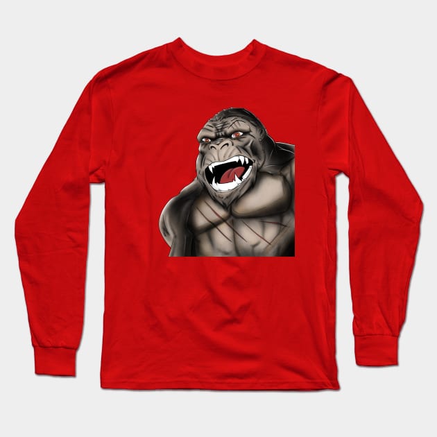 the mighty kong, the king of skull island Long Sleeve T-Shirt by jorge_lebeau